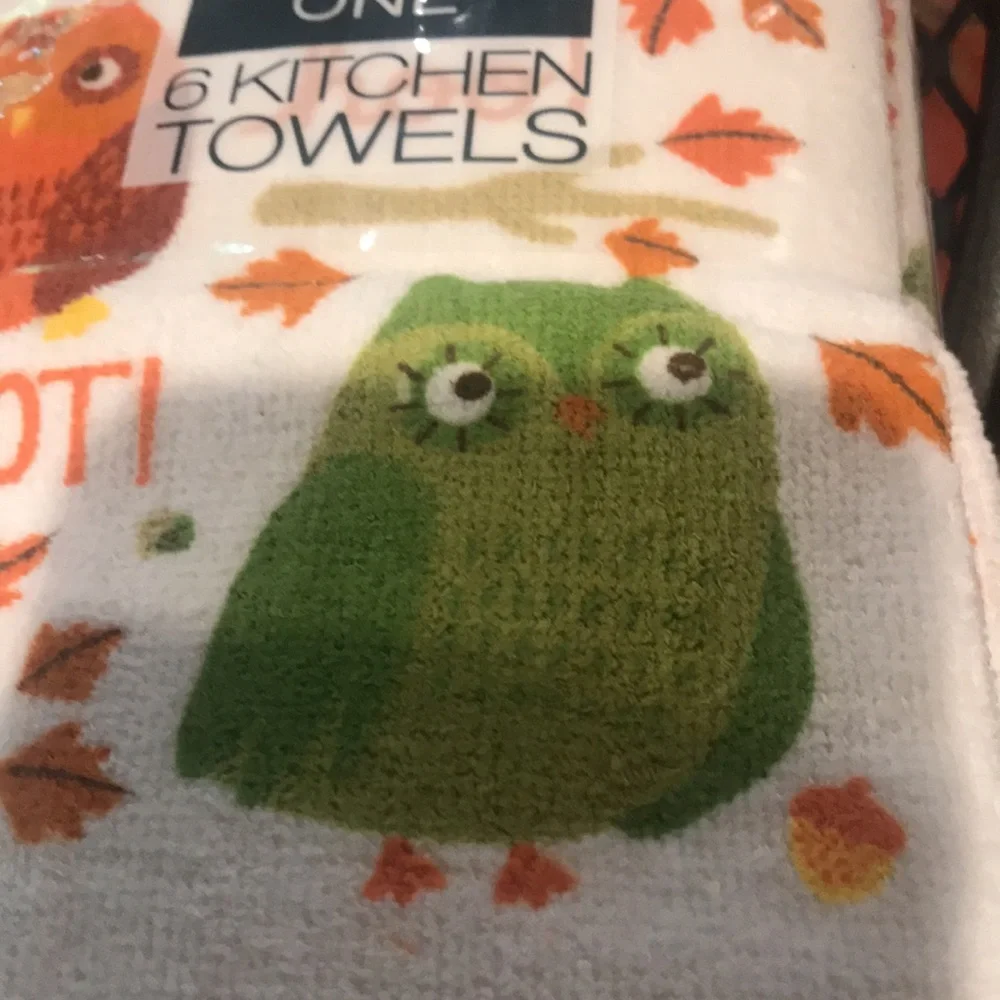 Towels Fall Owl Kitchen Hand Towels